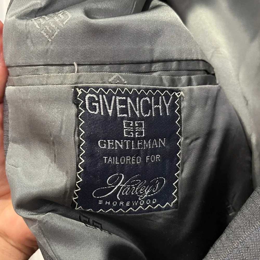 Givenchy‎ Gentleman Grey Plaid Two Button Blazer Sport Coat Vintage 42R